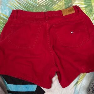 Red Denim Shorts